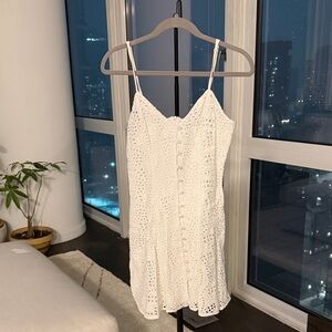 Chic White Eyelet Mini Dress